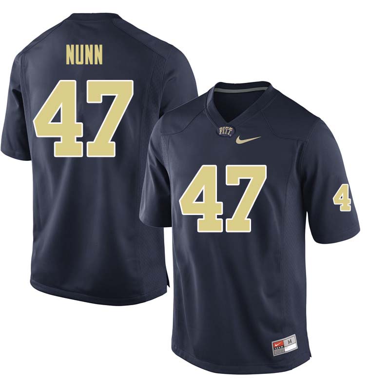 Men #47 Kyle Nunn Pittsburgh Panthers College Football Jerseys Sale-Navy